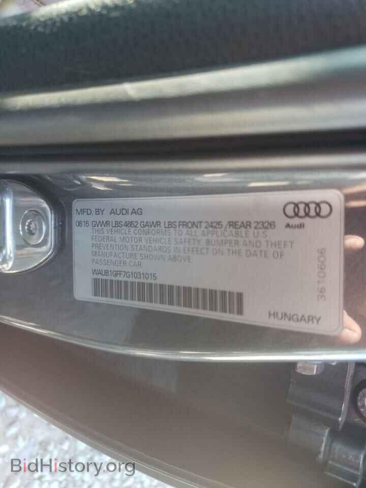 2016 AUDI S3 - VIN: WAUB1GFF7G1031015 - Фото 10
