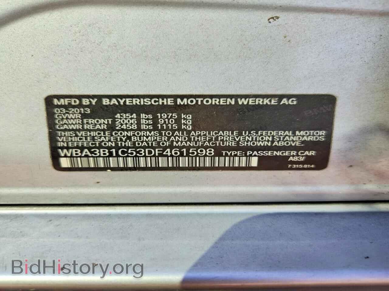 2013 BMW 3 SERIES - VIN: WBA3B1C53DF461598 - Photo 12