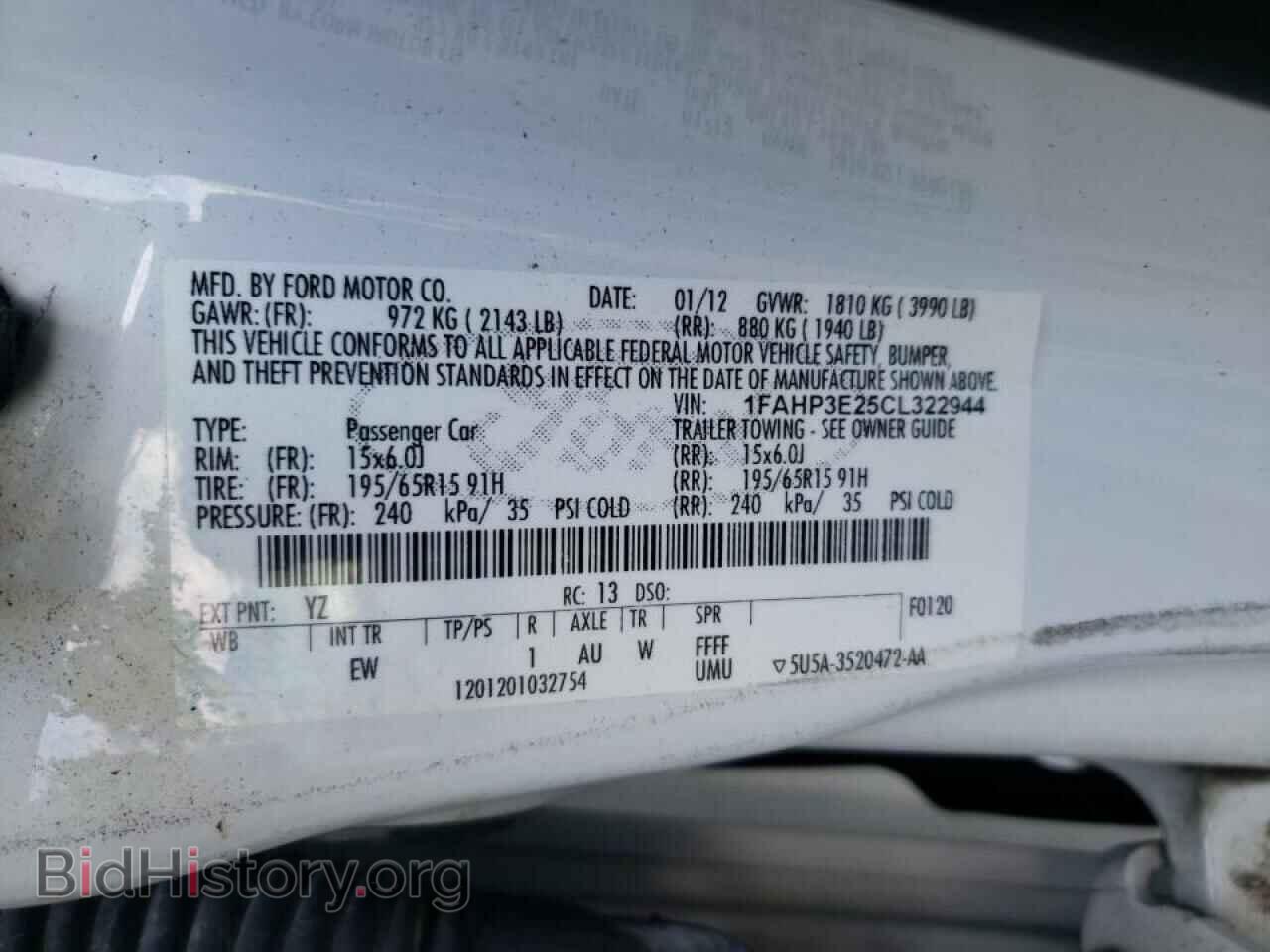 2012 FORD FOCUS - VIN: 1FAHP3E25CL322944 - Фото 10