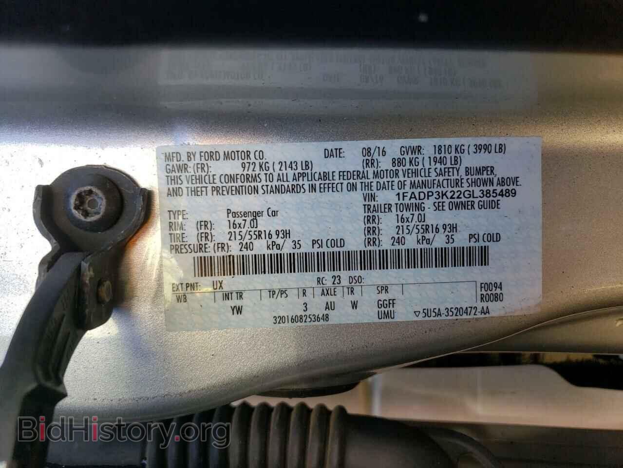 2016 FORD FOCUS - VIN: 1FADP3K22GL385489 - Фото 10