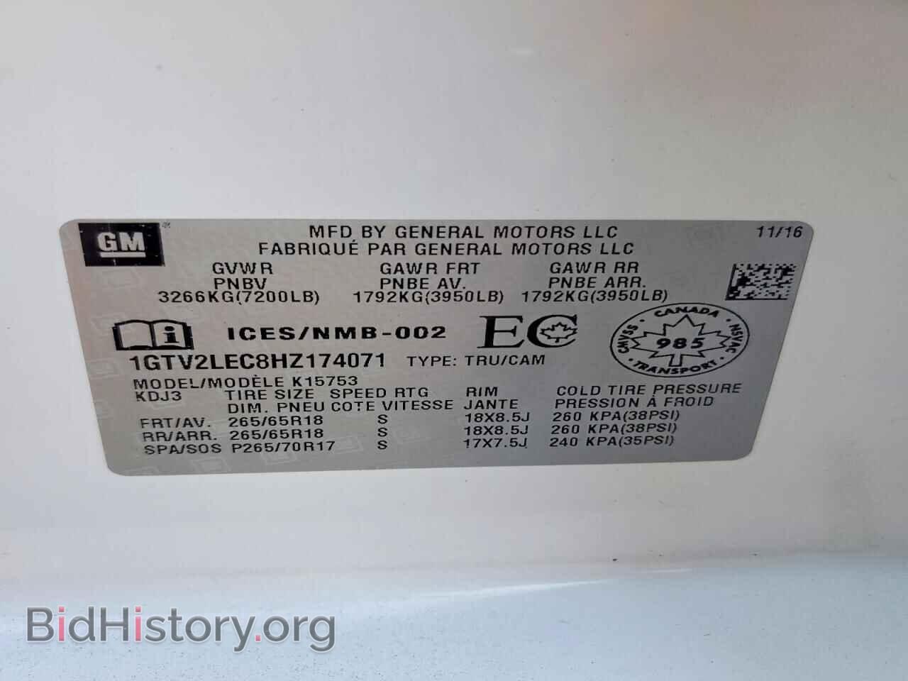 2017 GMC SIERRA - VIN: 1GTV2LEC8HZ174071 - Фото 12