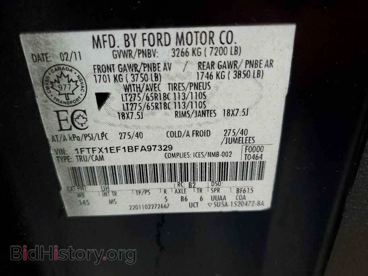 2011 FORD F-150 - VIN: 1FTFX1EF1BFA97329 - Фото 10
