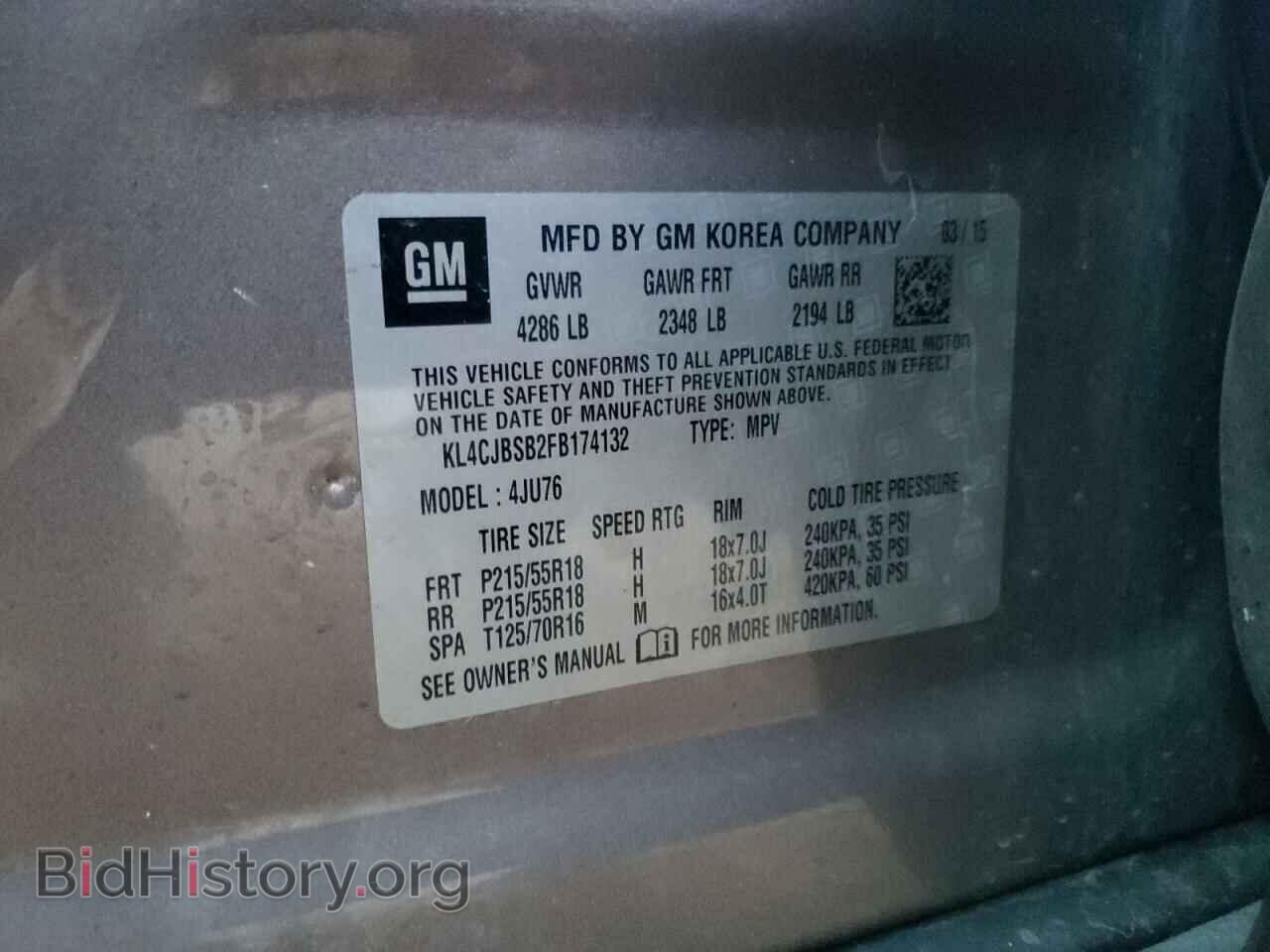 2015 BUICK ENCORE - VIN: KL4CJBSB2FB174132 - Photo 10
