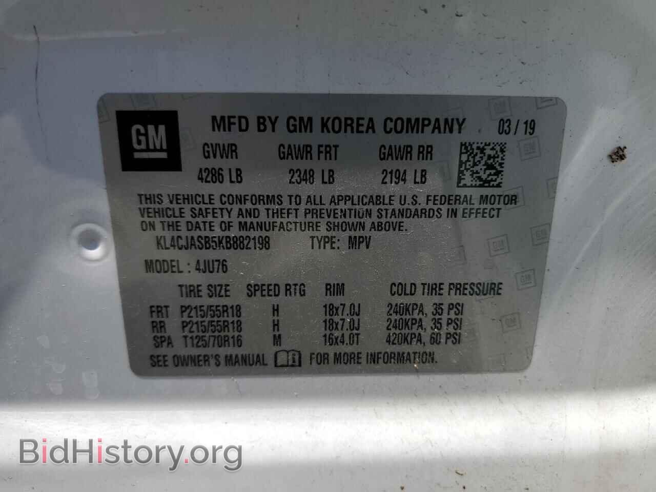 2019 BUICK ENCORE - VIN: KL4CJASB5KB882198 - Photo 14
