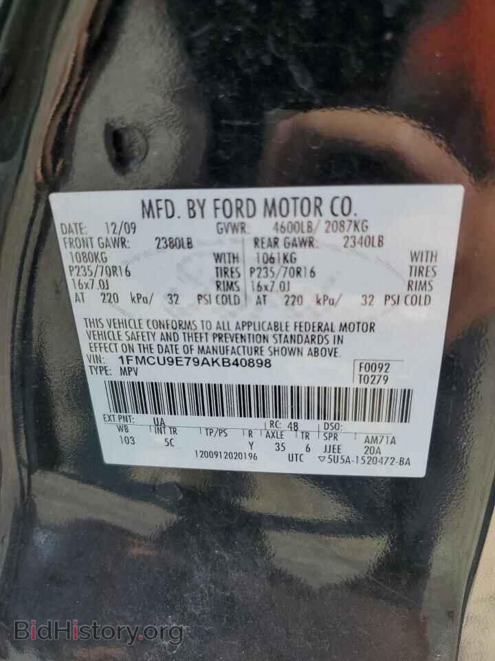 2010 FORD ESCAPE - VIN: 1FMCU9E79AKB40898 - Фото 13
