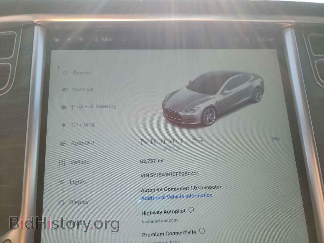 2015 TESLA MODEL S - VIN: 5YJSA1H10FF080421 - Photo 9