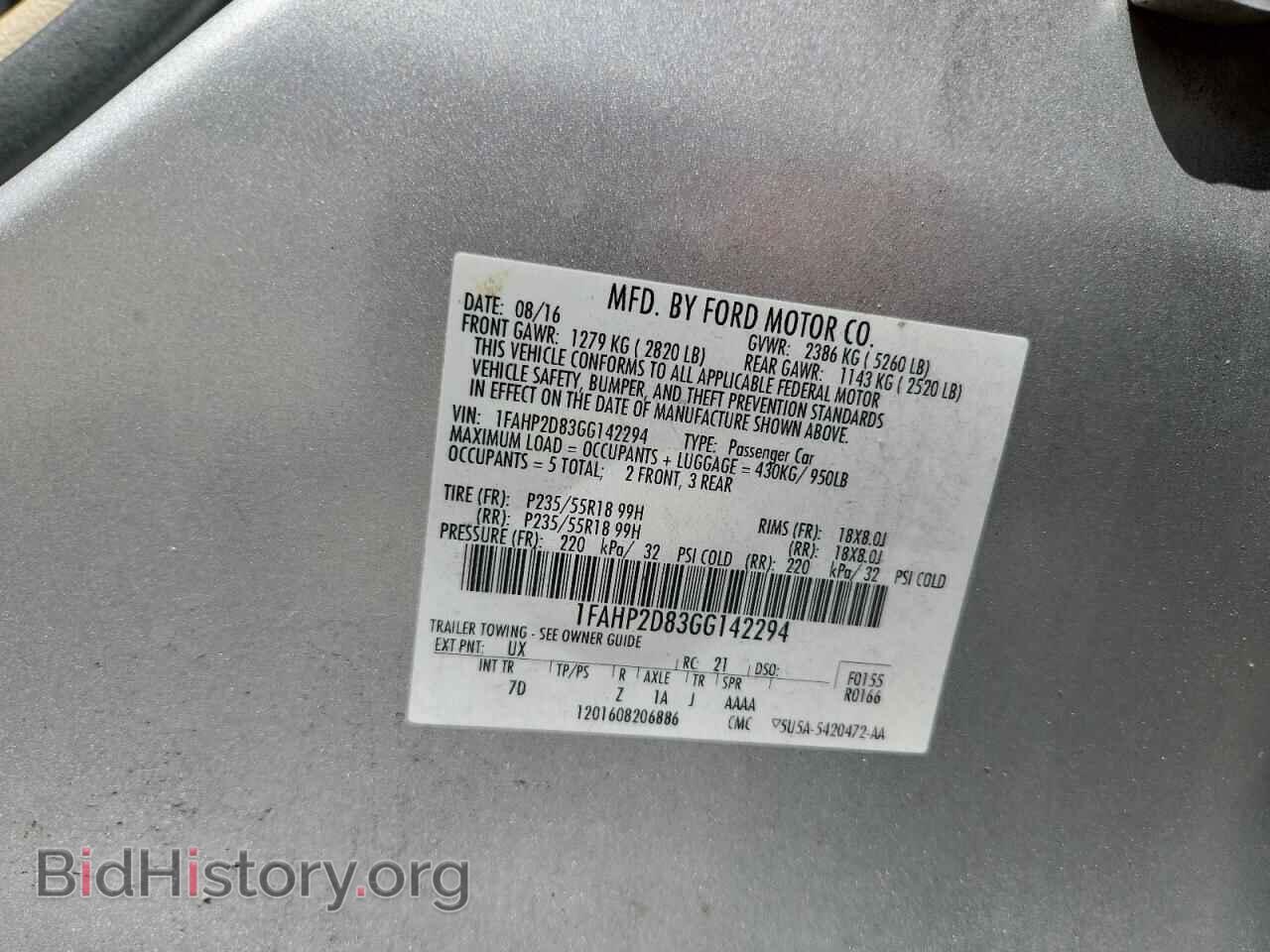 2016 FORD TAURUS - VIN: 1FAHP2D83GG142294 - Photo 12