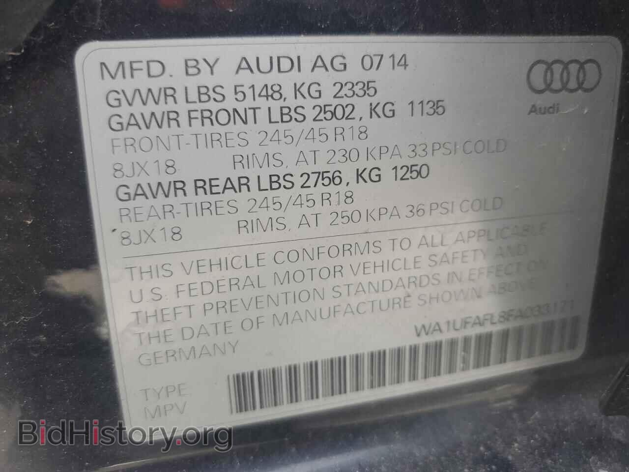 2015 AUDI A4 - VIN: WA1UFAFL8FA033171 - Фото 12