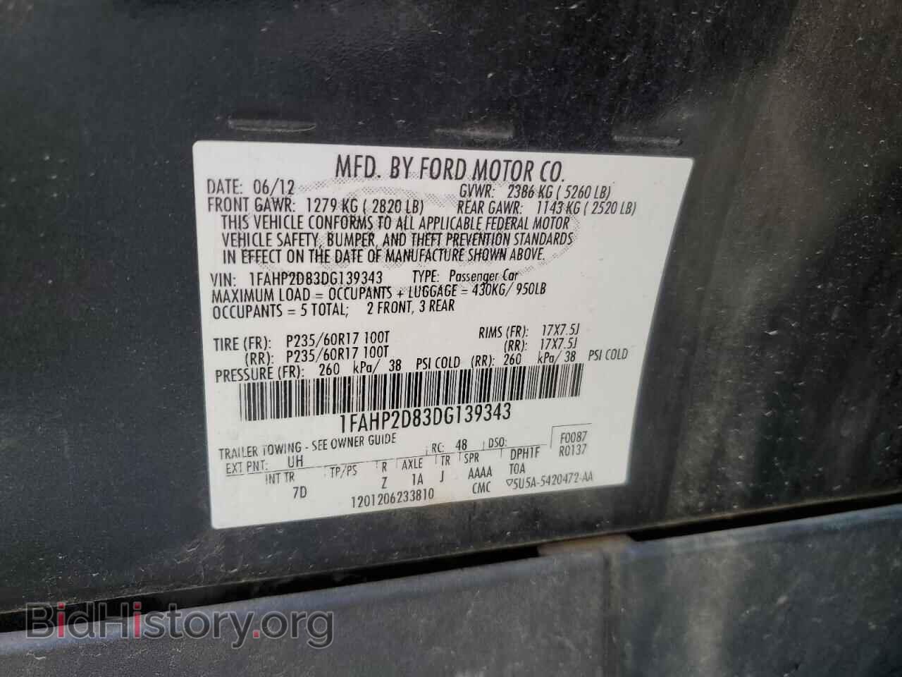 2013 FORD TAURUS - VIN: 1FAHP2D83DG139343 - Photo 12