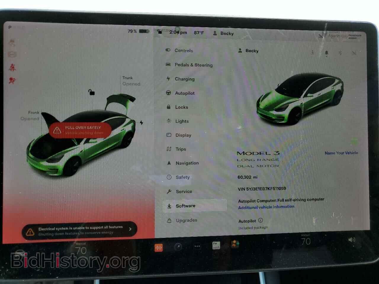 2019 TESLA MODEL 3 - VIN: 5YJ3E1EB7KF511059 - Фото 9