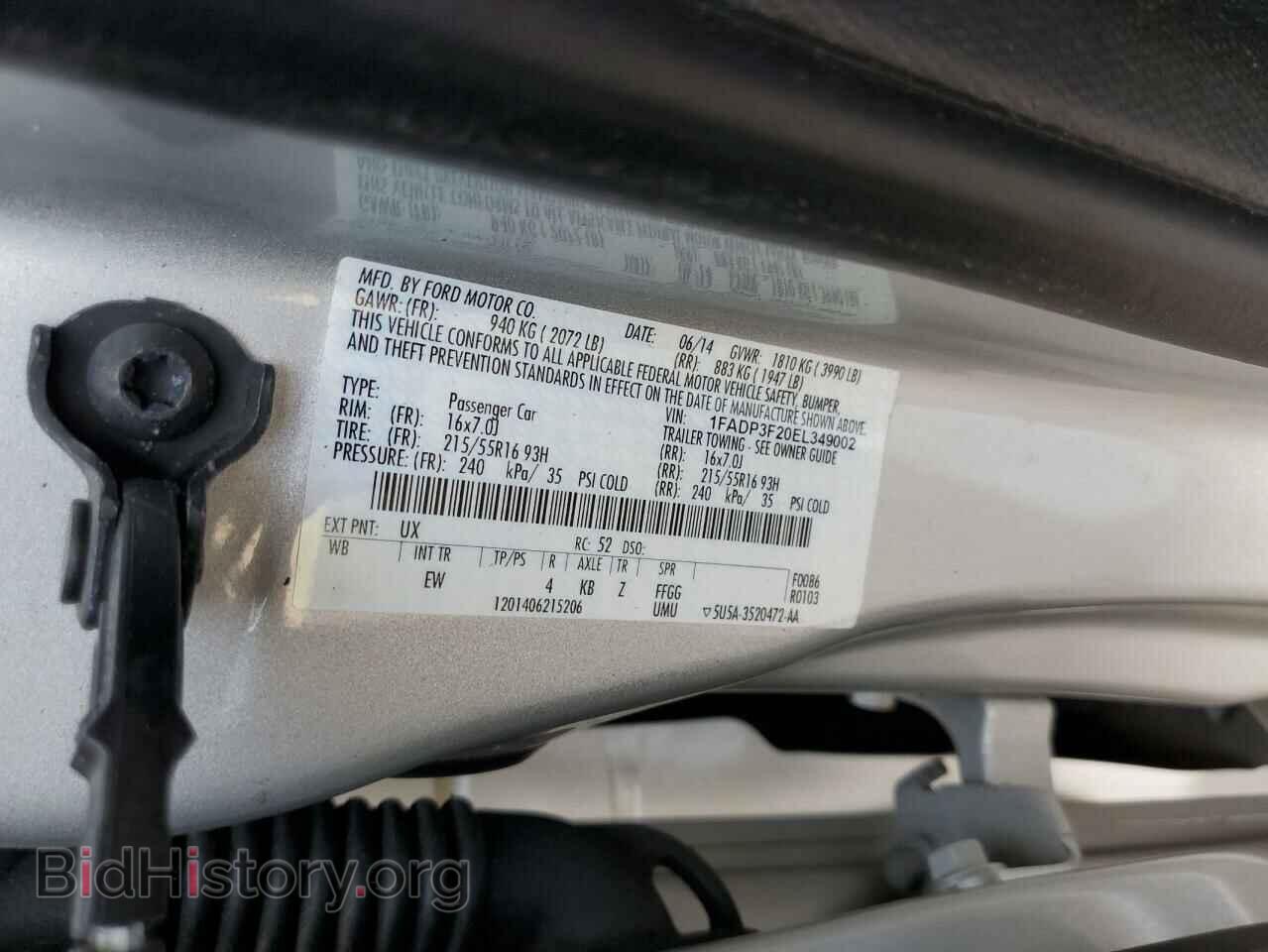 2014 FORD FOCUS - VIN: 1FADP3F20EL349002 - Фото 12