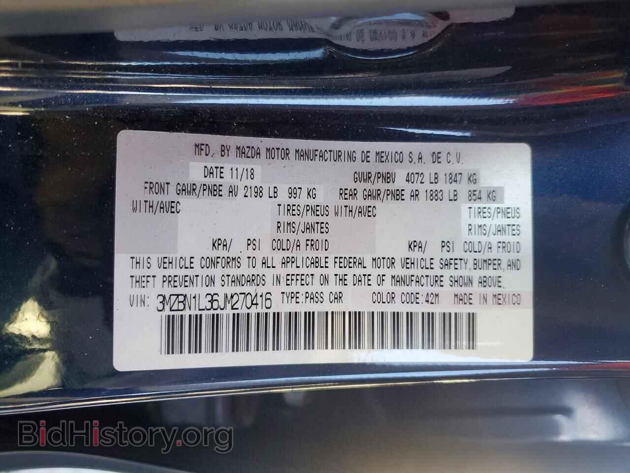 2018 MAZDA 3 - VIN: 3MZBN1L36JM270416 - Photo 12
