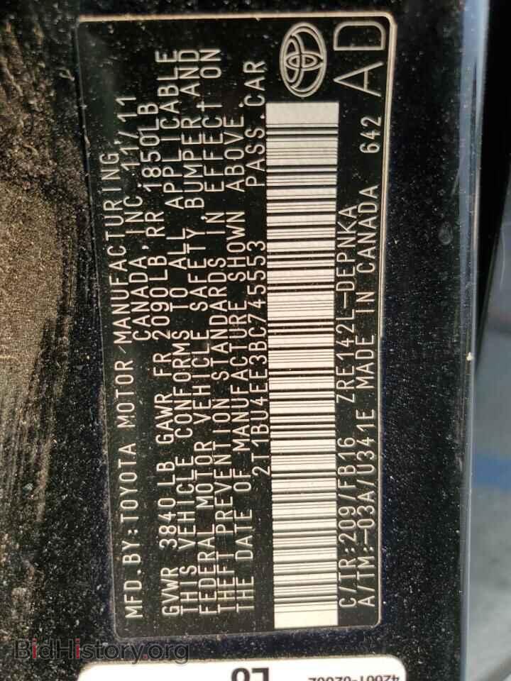 2011 TOYOTA COROLLA - VIN: 2T1BU4EE3BC745553 - Фото 12