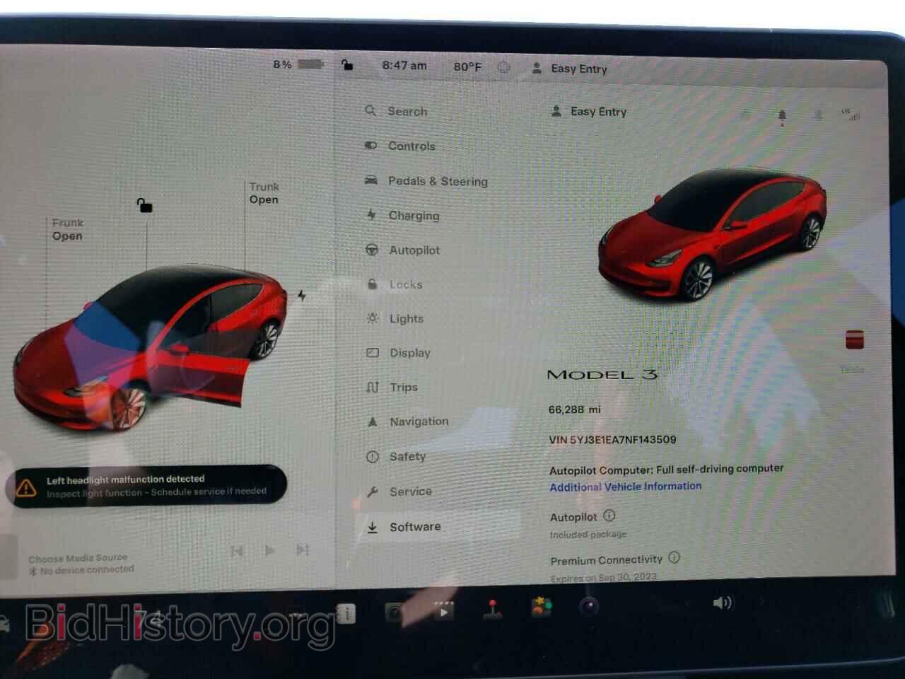 2022 TESLA MODEL 3 - VIN: 5YJ3E1EA7NF143509 - Фото 9