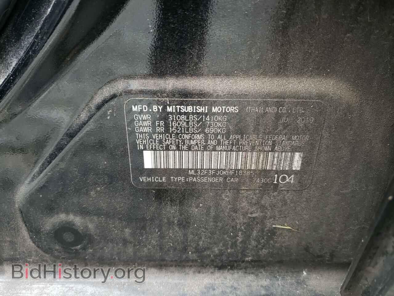 2019 MITSUBISHI MIRAGE - VIN: ML32F3FJ0KHF18385 - Фото 12