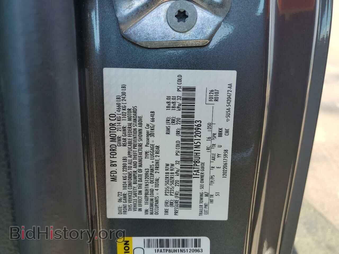 2022 FORD ALL Models - VIN: 1FATP8UH1N5120963 - Фото 13