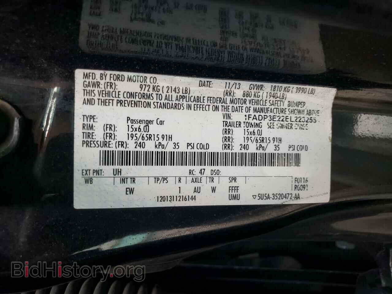 2014 FORD FOCUS - VIN: 1FADP3E22EL223256 - Фото 10