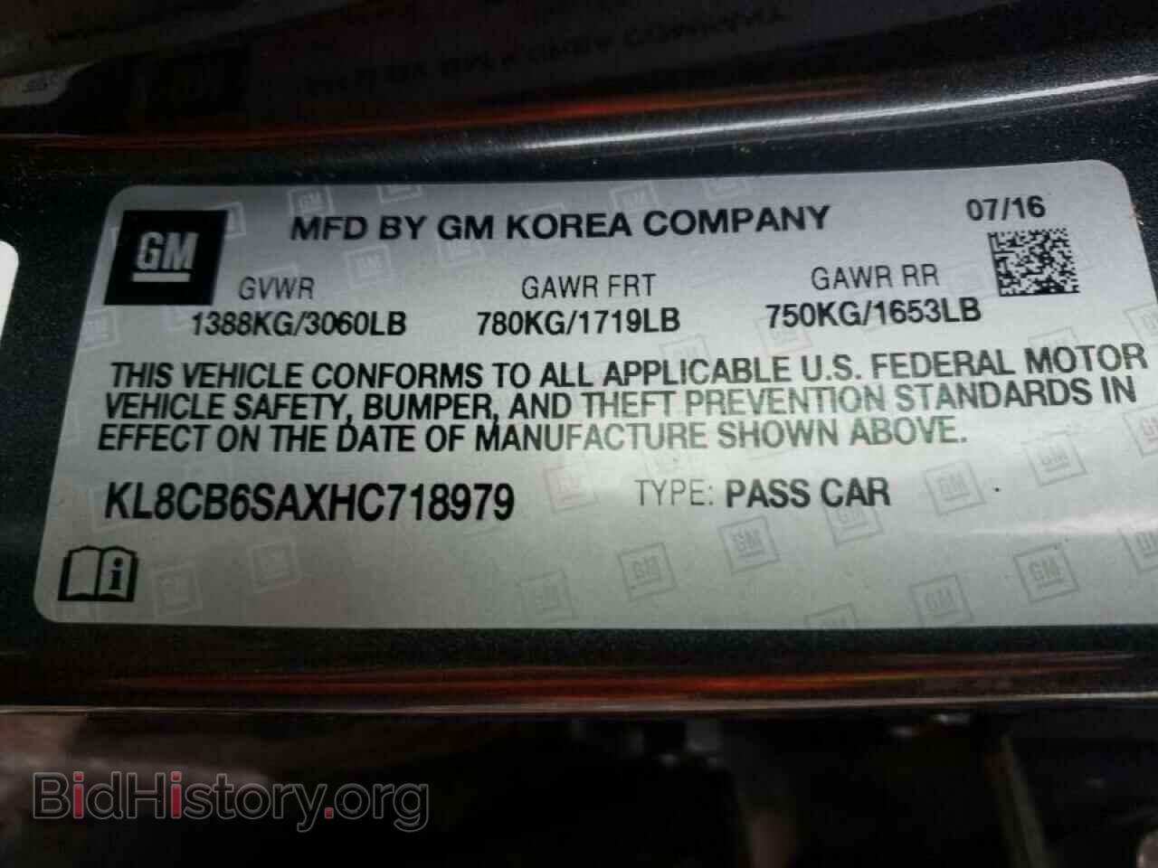 2017 CHEVROLET SPARK - VIN: KL8CB6SAXHC718979 - Фото 10