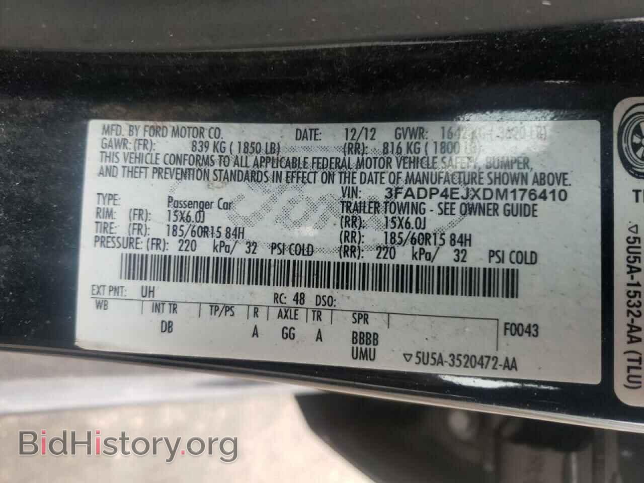 2013 FORD FIESTA - VIN: 3FADP4EJXDM176410 - Фото 10