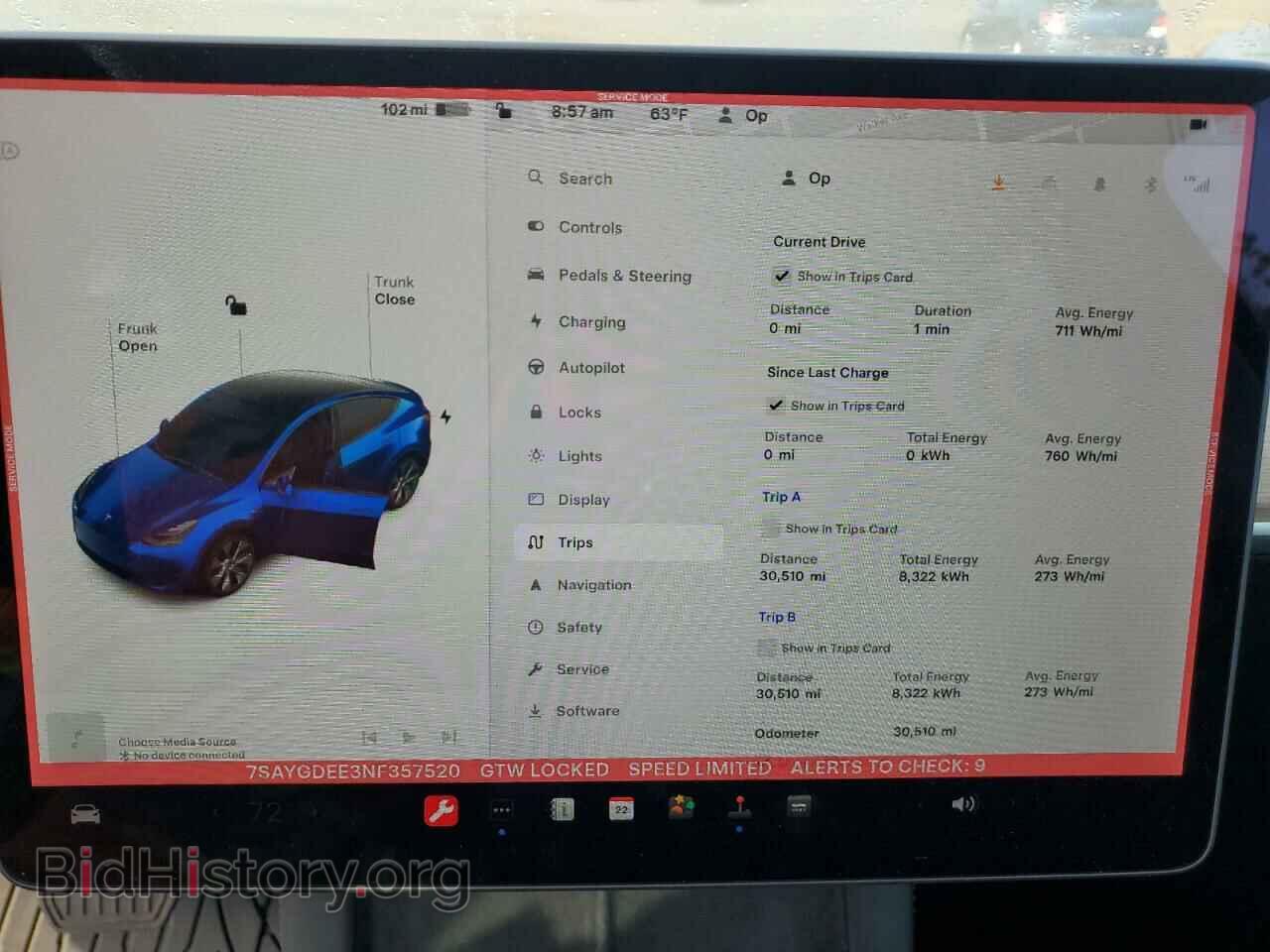 2022 TESLA MODEL Y - VIN: 7SAYGDEE3NF357520 - Фото 9