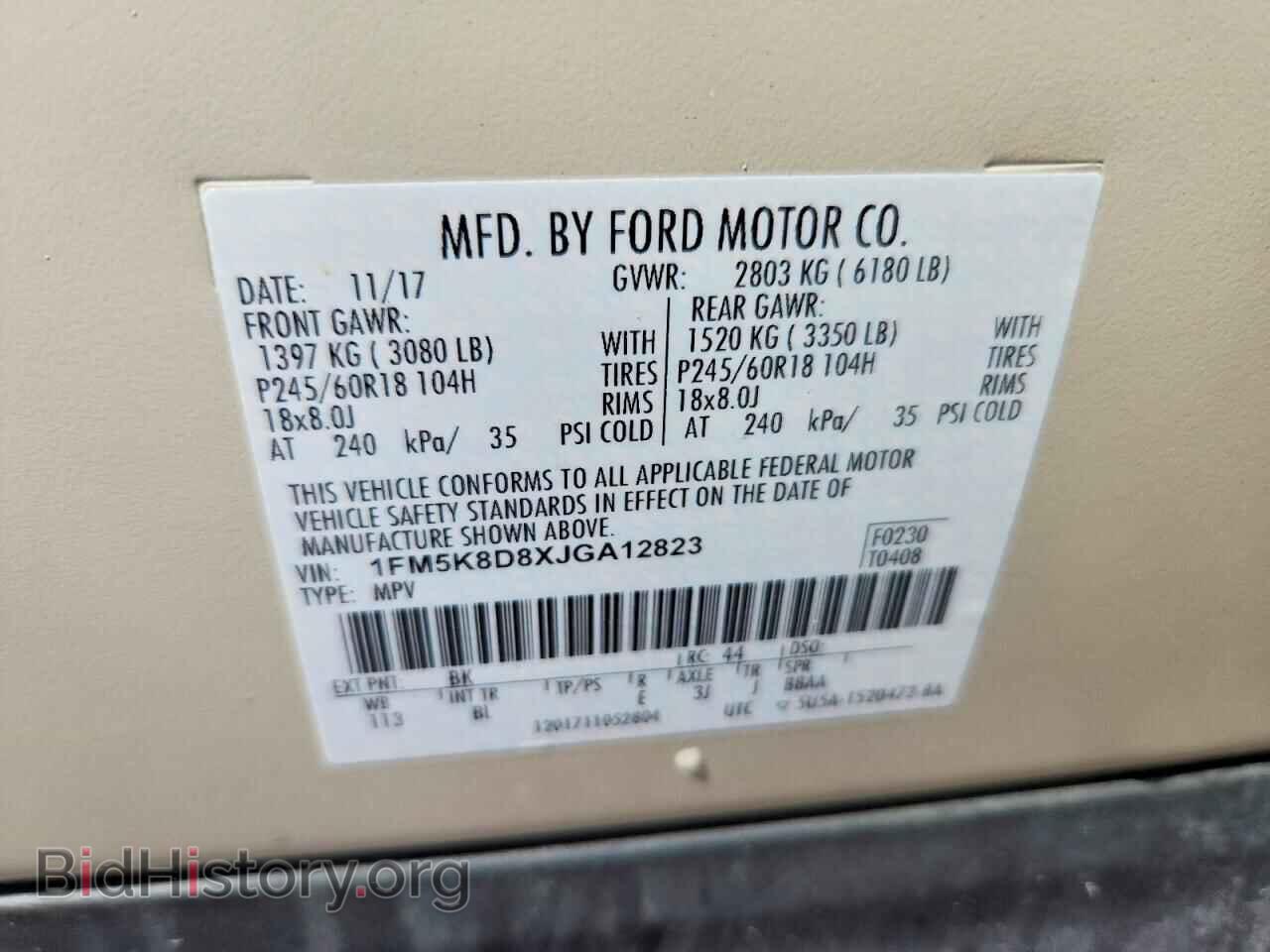 2018 FORD EXPLORER - VIN: 1FM5K8D8XJGA12823 - Photo 13
