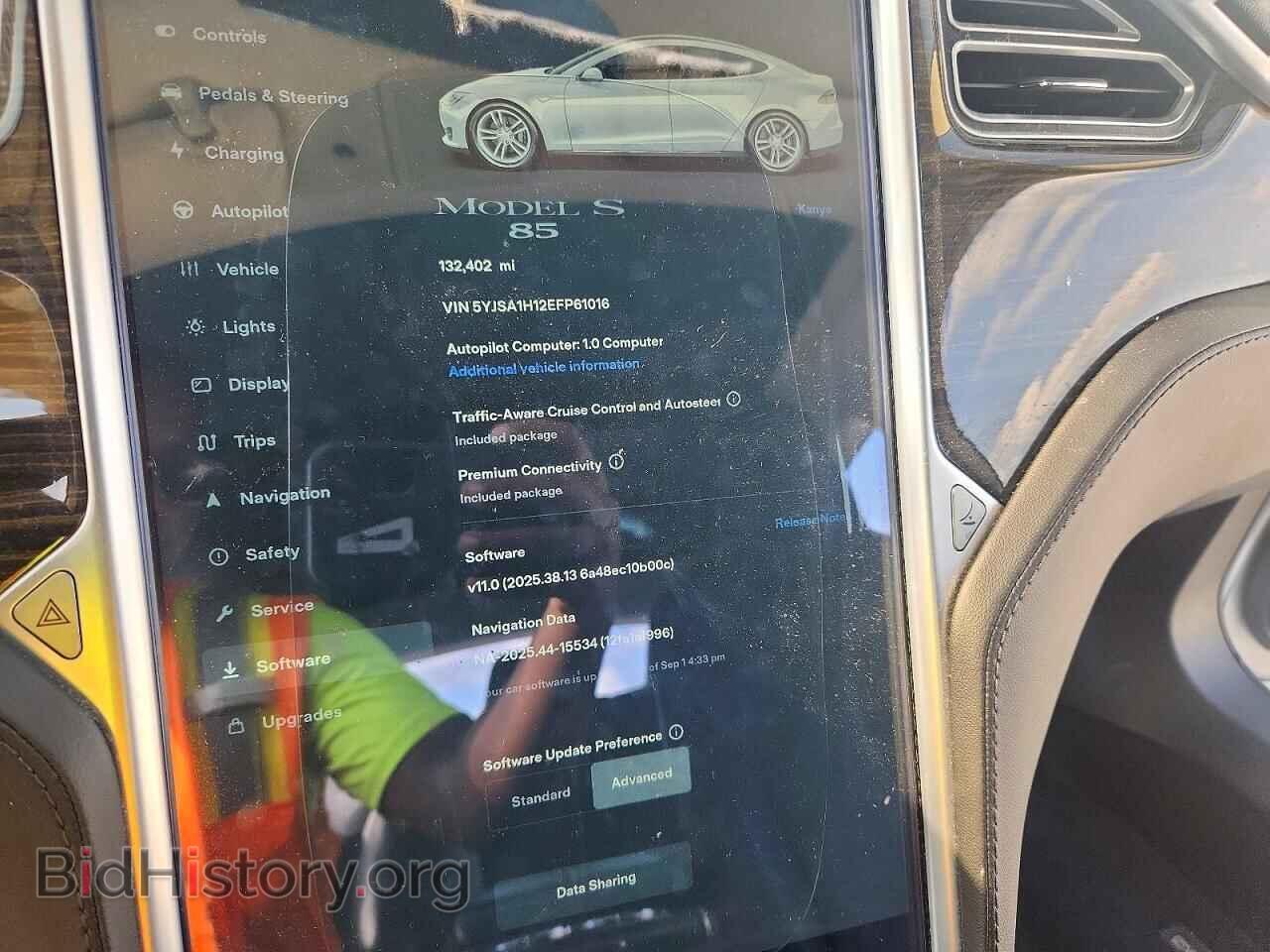 2014 TESLA MODEL S - VIN: 5YJSA1H12EFP61016 - Photo 9