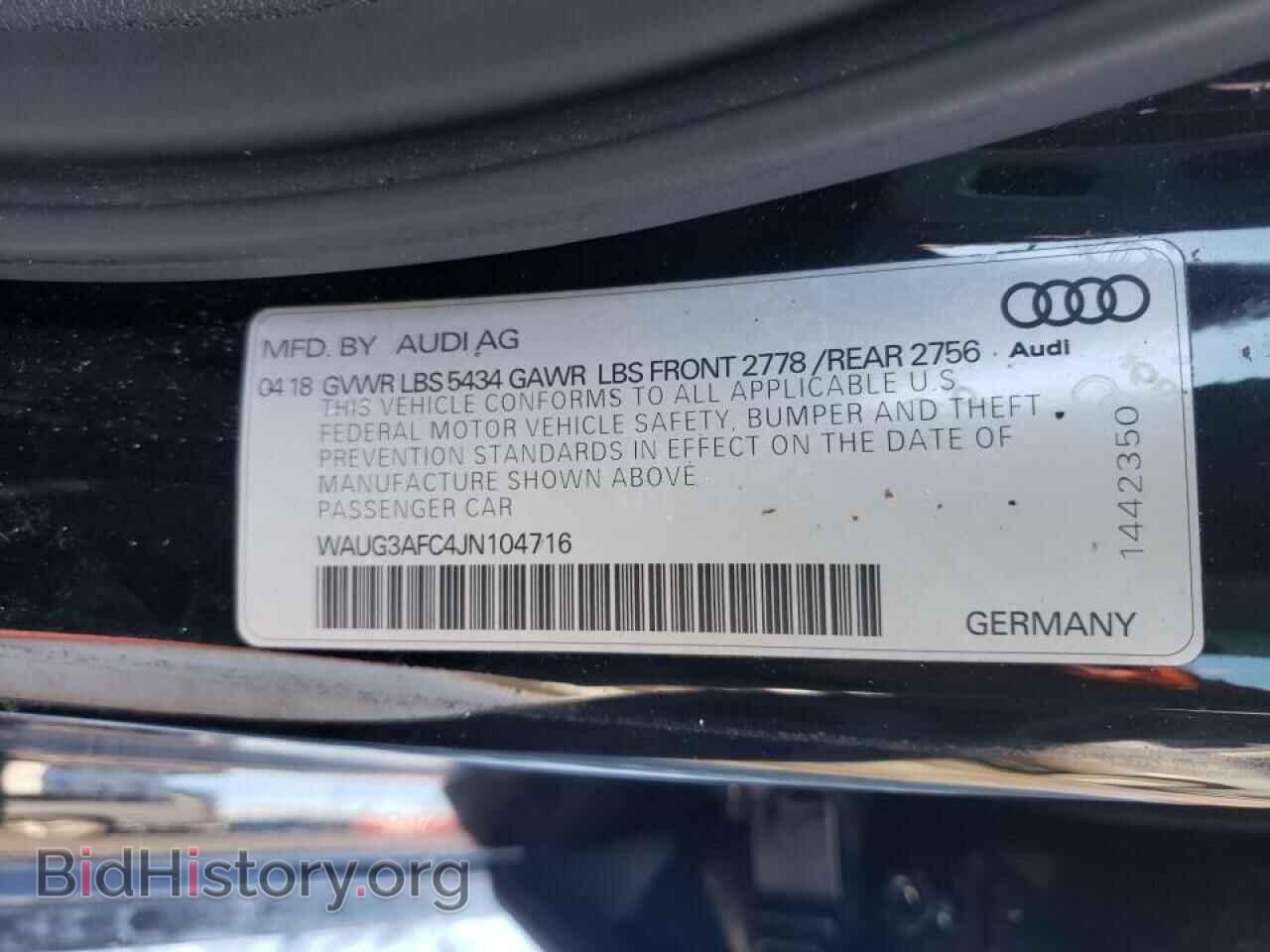 2018 AUDI A6 - VIN: WAUG3AFC4JN104716 - Photo 10
