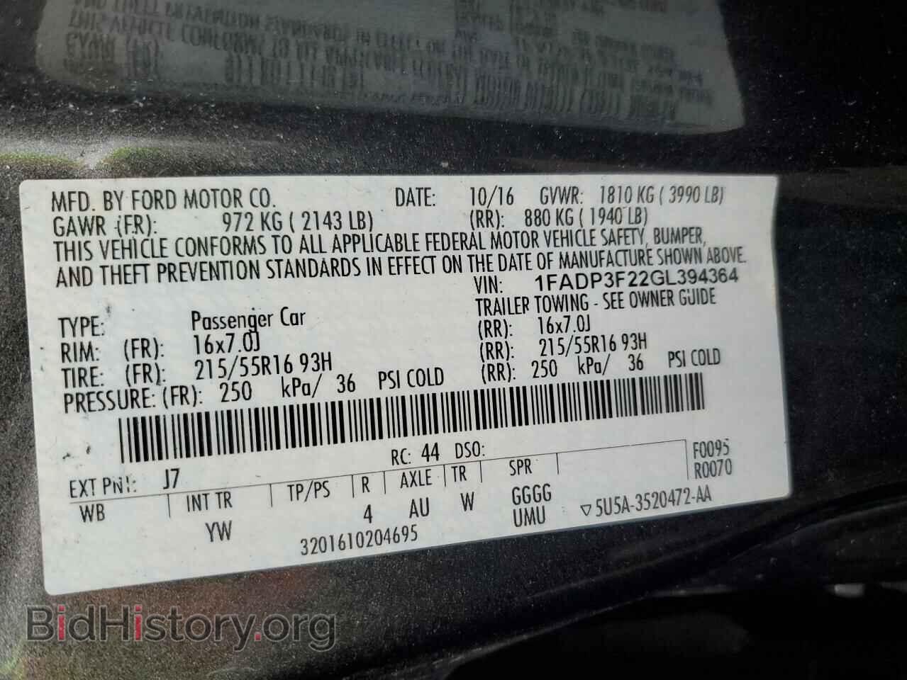 2016 FORD FOCUS - VIN: 1FADP3F22GL394364 - Фото 13