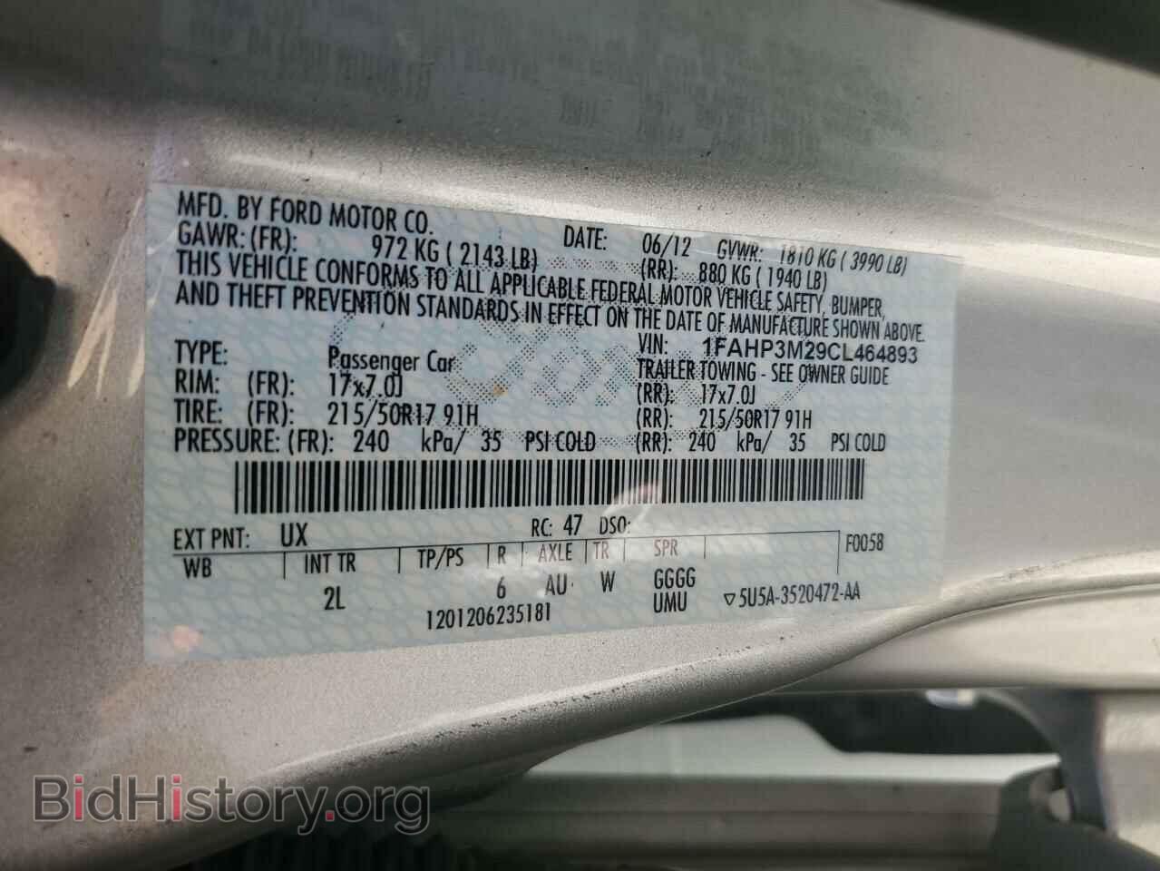 2012 FORD FOCUS - VIN: 1FAHP3M29CL464893 - Photo 13