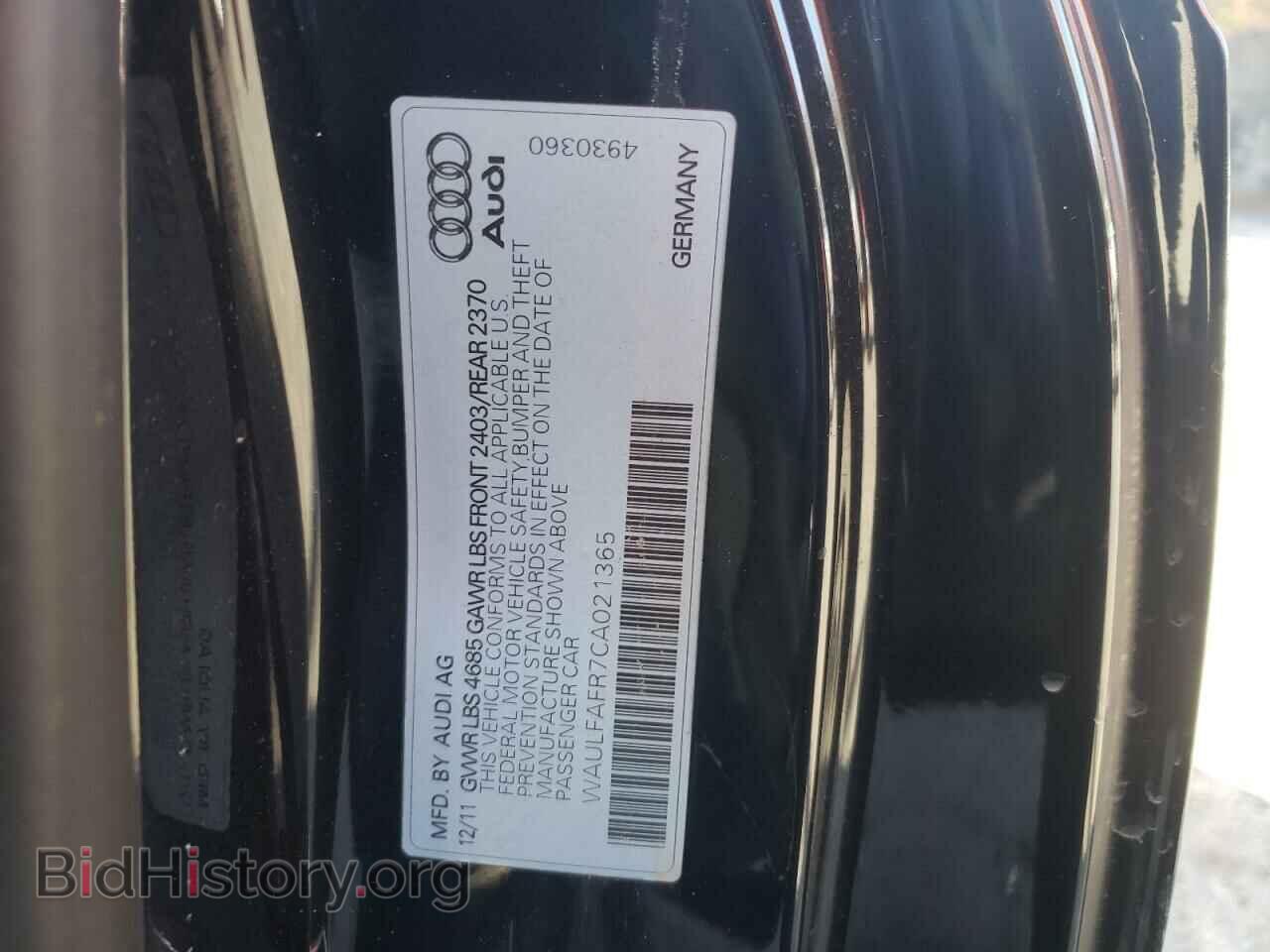 2012 AUDI A5 - VIN: WAULFAFR7CA021365 - Photo 10