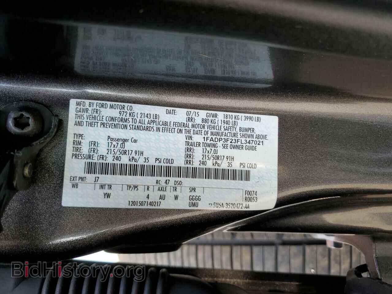 2015 FORD FOCUS - VIN: 1FADP3F23FL347021 - Фото 13