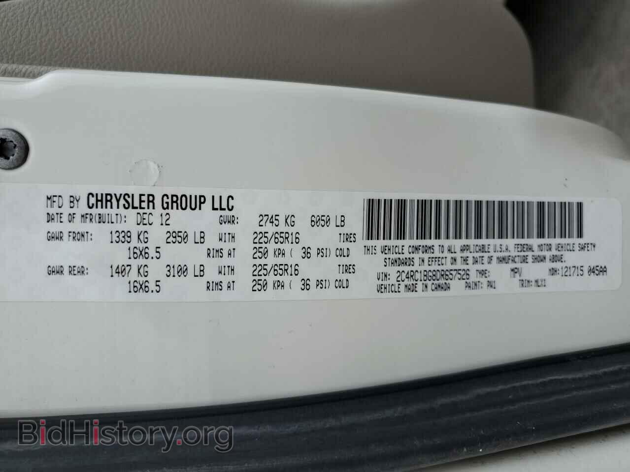 2013 CHRYSLER MINIVAN - VIN: 2C4RC1BG8DR657526 - Photo 14