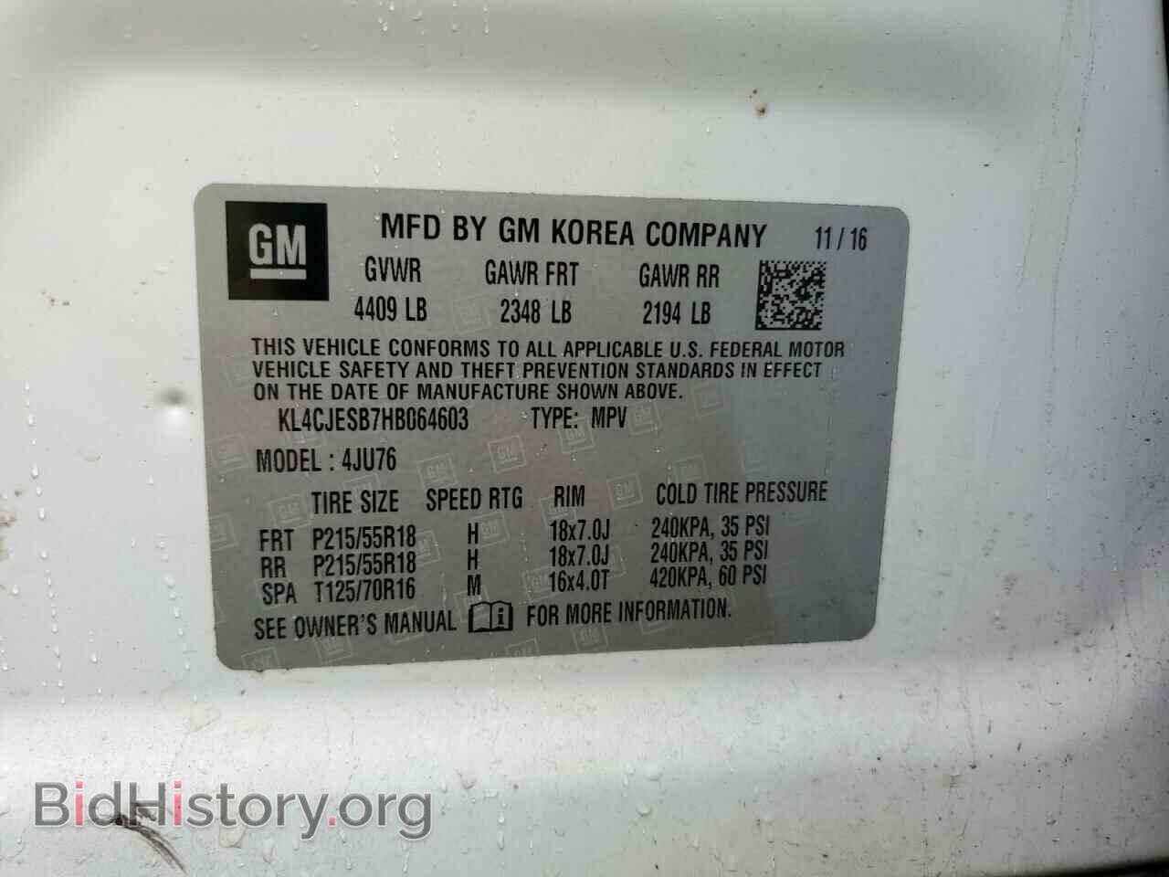 2017 BUICK ENCORE - VIN: KL4CJESB7HB064603 - Photo 13