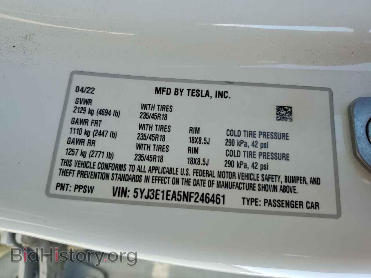 2022 TESLA MODEL 3 - VIN: 5YJ3E1EA5NF246461 - Photo 13