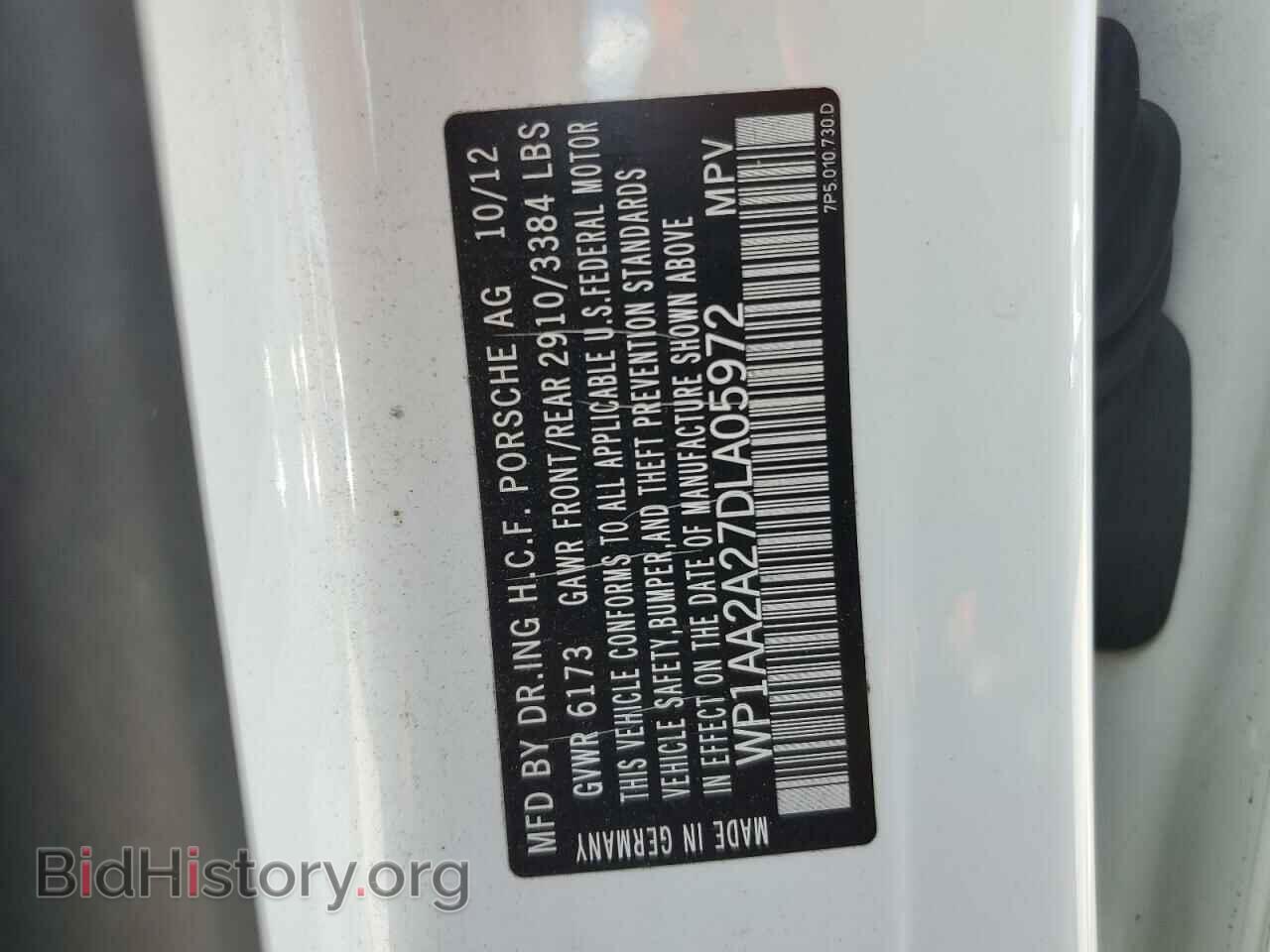 2013 PORSCHE CAYENNE - VIN: WP1AA2A27DLA05972 - Фото 13