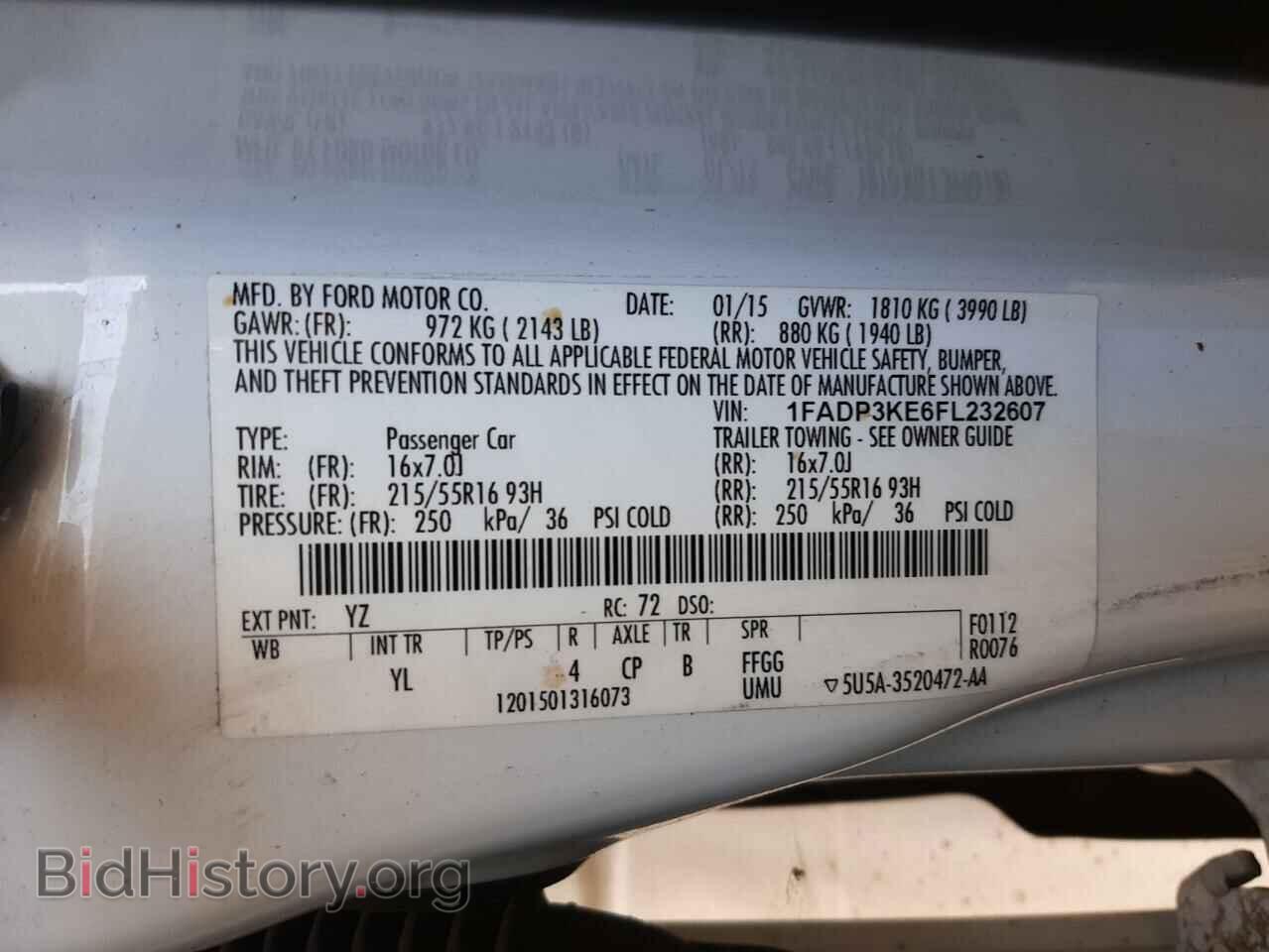 2015 FORD FOCUS - VIN: 1FADP3KE6FL232607 - Фото 10