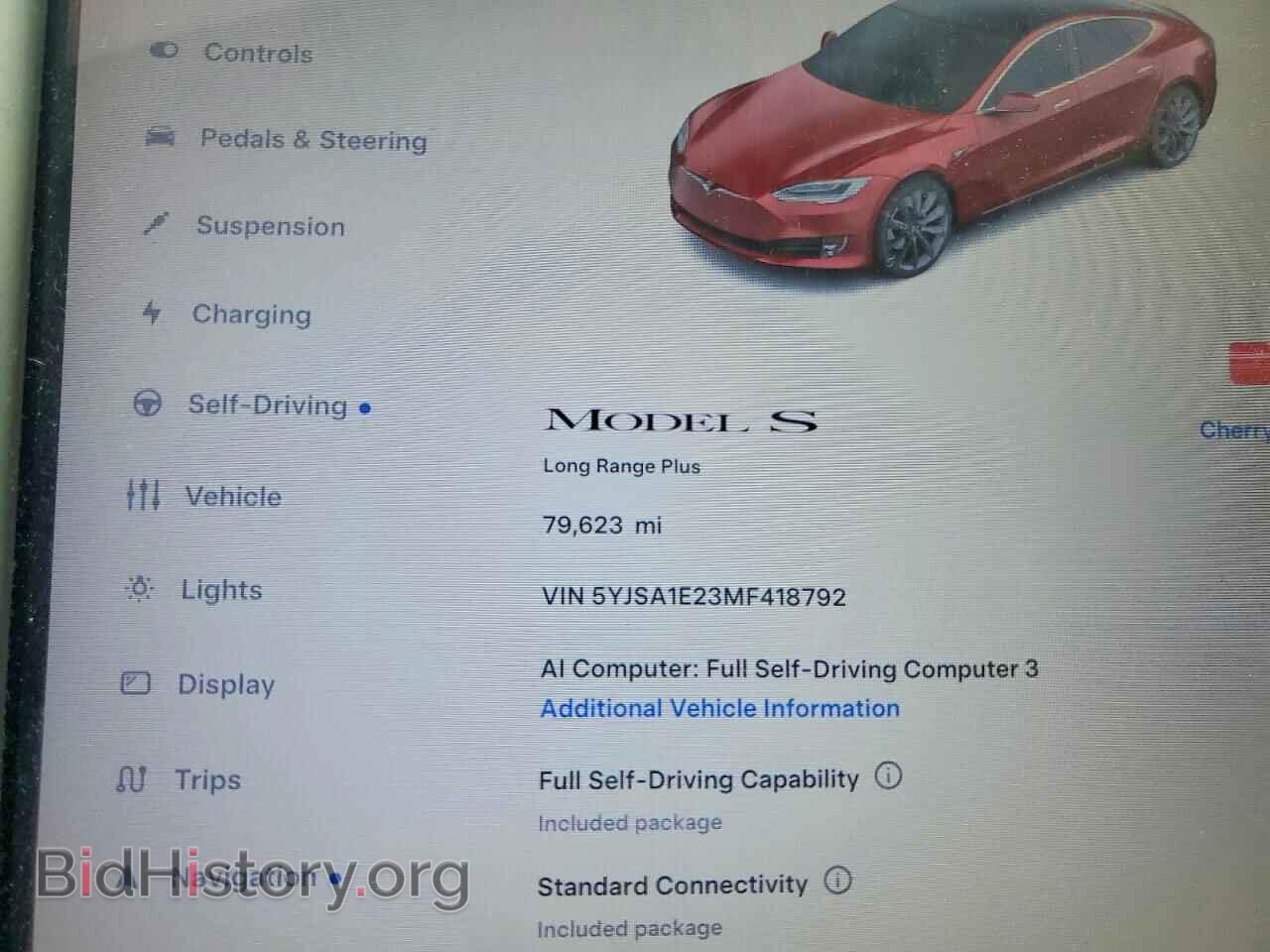 2021 TESLA MODEL S - VIN: 5YJSA1E23MF418792 - Photo 9