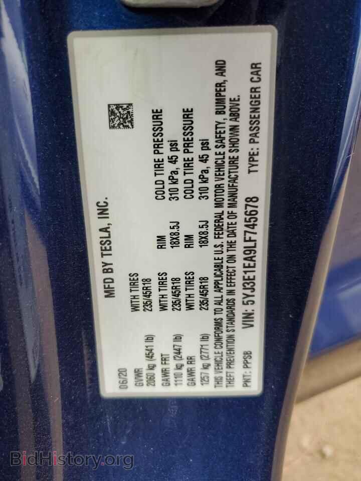 2020 TESLA MODEL 3 - VIN: 5YJ3E1EA9LF745678 - Photo 13