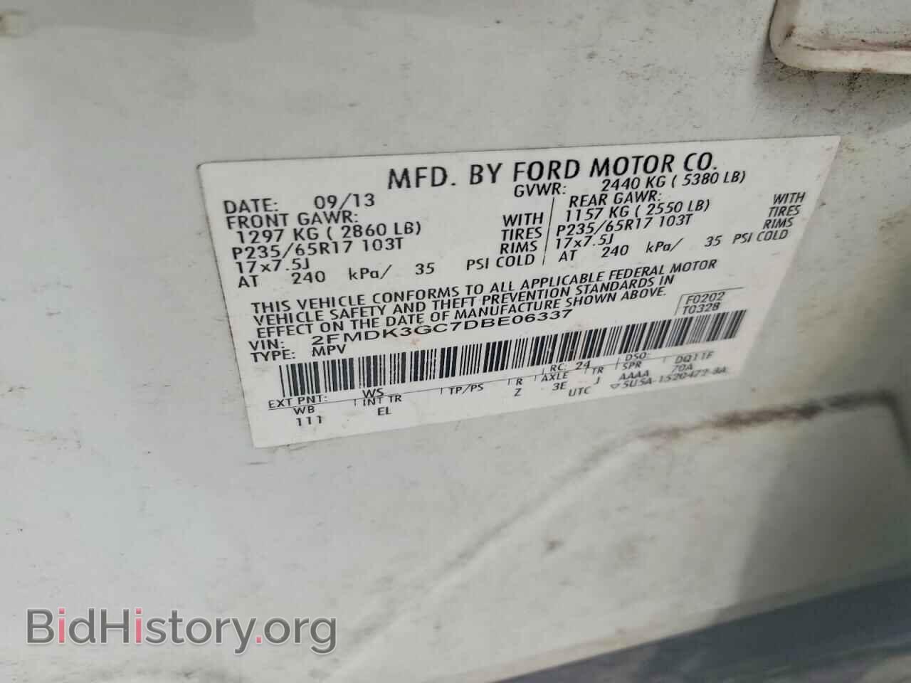 2013 FORD EDGE - VIN: 2FMDK3GC7DBE06337 - Photo 14
