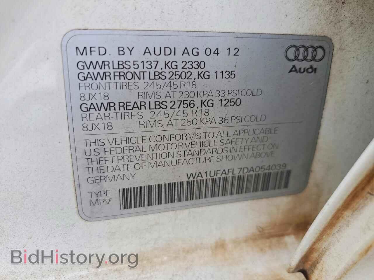 2013 AUDI A4 - VIN: WA1UFAFL7DA054039 - Photo 12