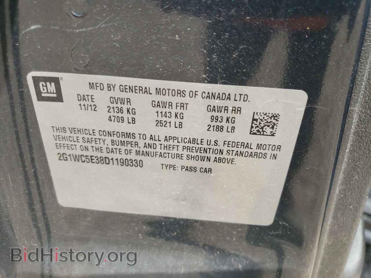 2013 CHEVROLET IMPALA - VIN: 2G1WC5E38D1190330 - Фото 12