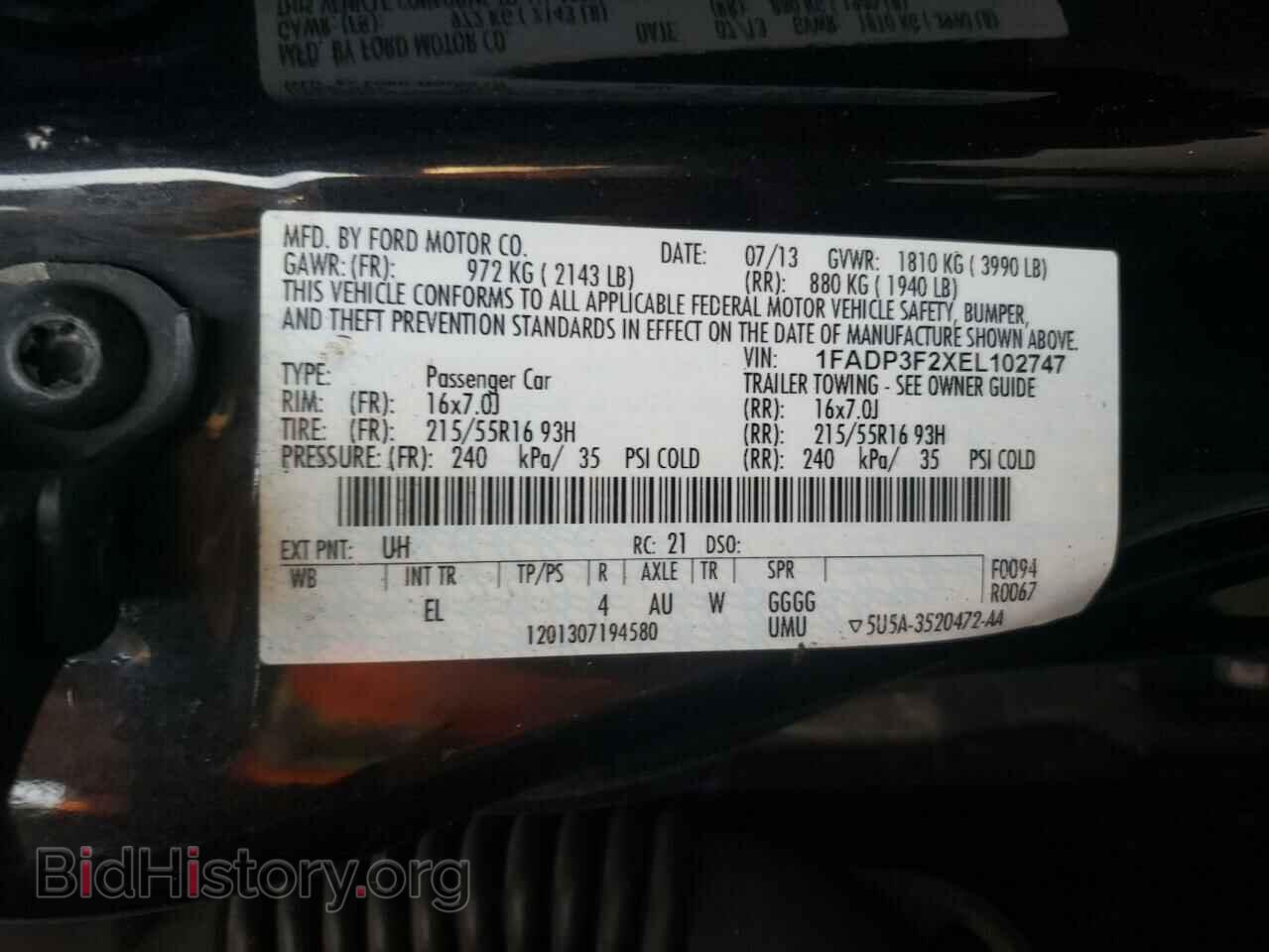 2014 FORD FOCUS - VIN: 1FADP3F2XEL102747 - Photo 10