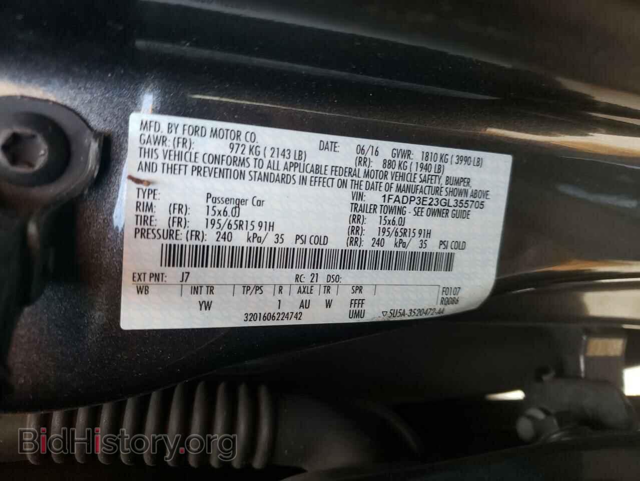 2016 FORD FOCUS - VIN: 1FADP3E23GL355705 - Фото 10