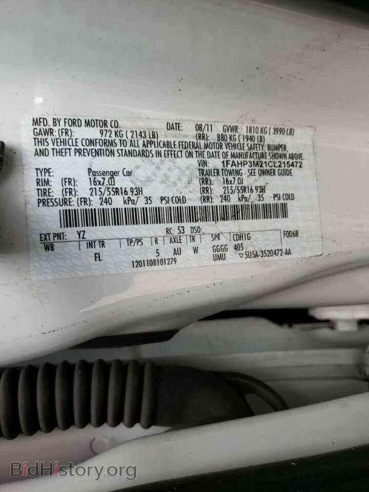 2012 FORD FOCUS - VIN: 1FAHP3M21CL215472 - Фото 10