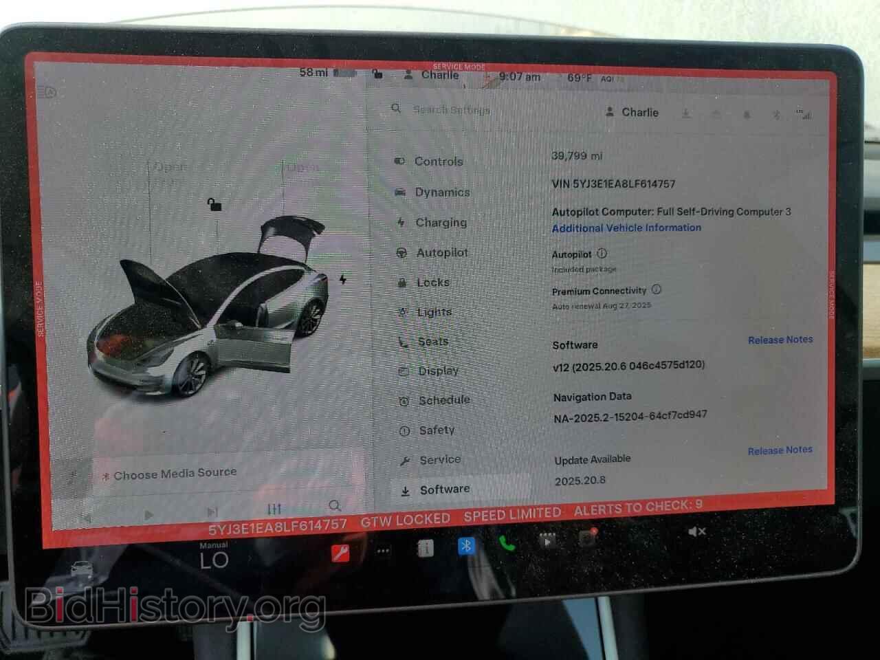 2020 TESLA MODEL 3 - VIN: 5YJ3E1EA8LF614757 - Фото 9
