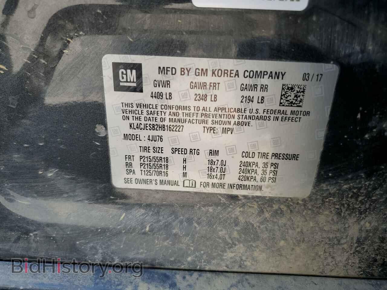 2017 BUICK ENCORE - VIN: KL4CJESB2HB162227 - Photo 13