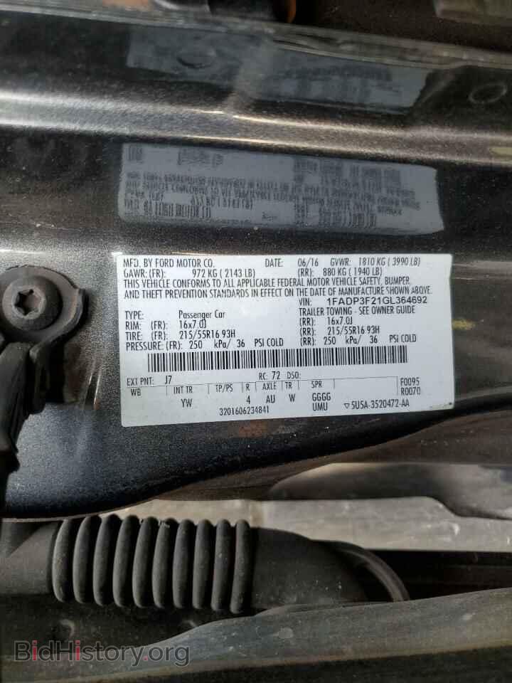 2016 FORD FOCUS - VIN: 1FADP3F21GL364692 - Фото 12