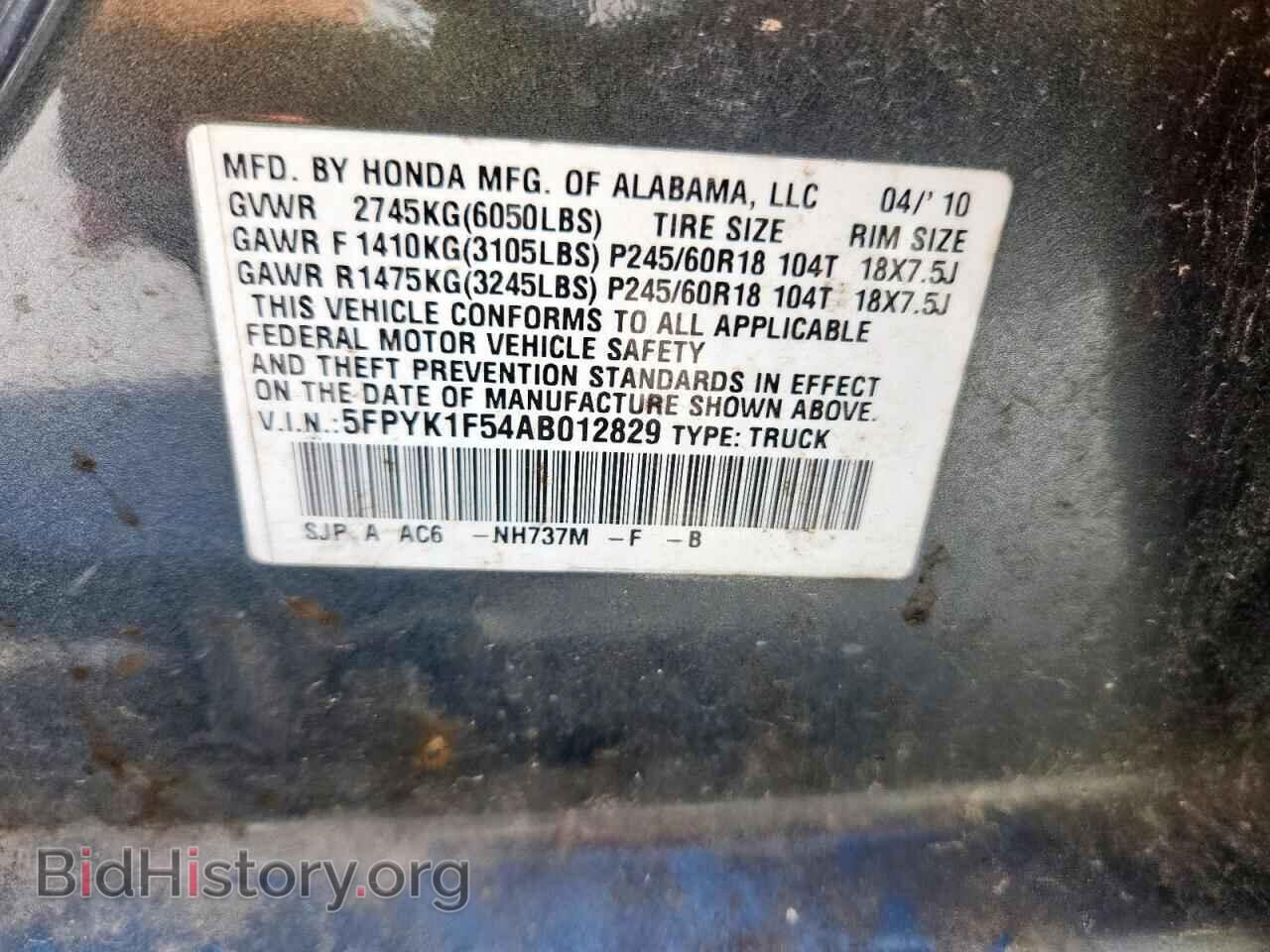 2010 HONDA RIDGELINE - VIN: 5FPYK1F54AB012829 - Фото 12