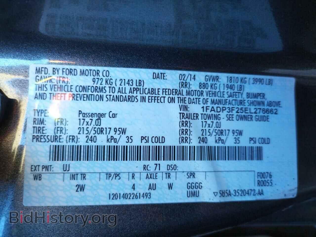 2014 FORD FOCUS - VIN: 1FADP3F25EL276662 - Фото 12