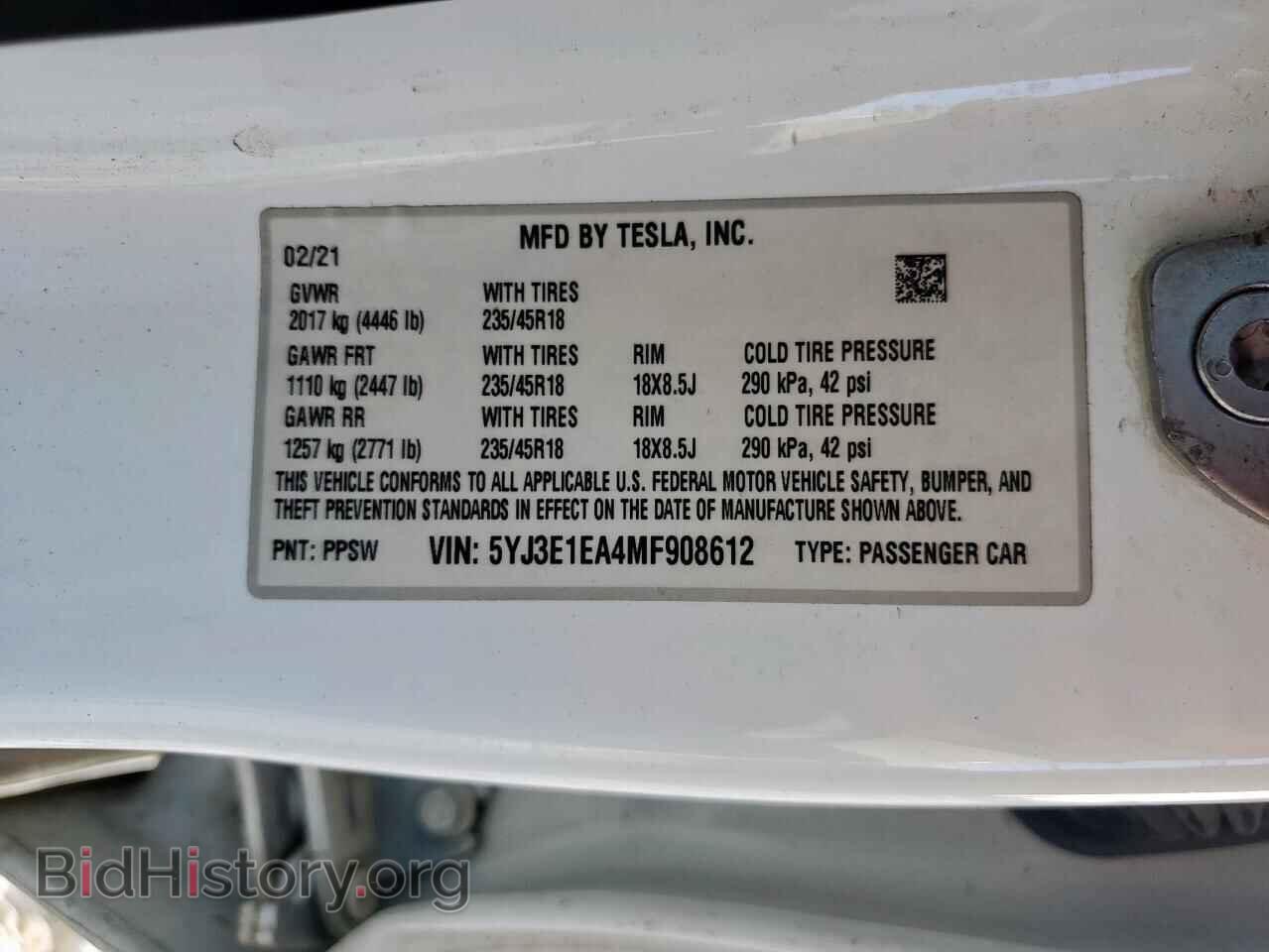 2021 TESLA MODEL 3 - VIN: 5YJ3E1EA4MF908612 - Photo 13